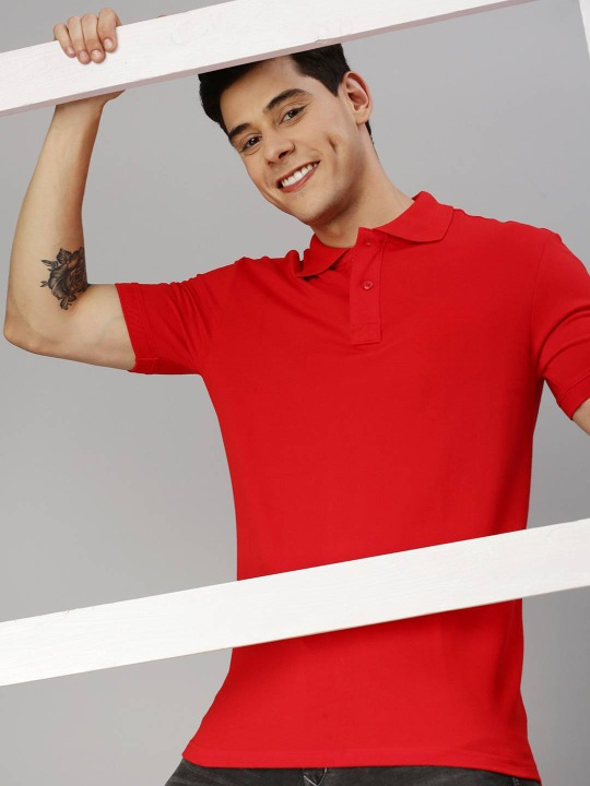 RED POLO TEE - YK Clothing